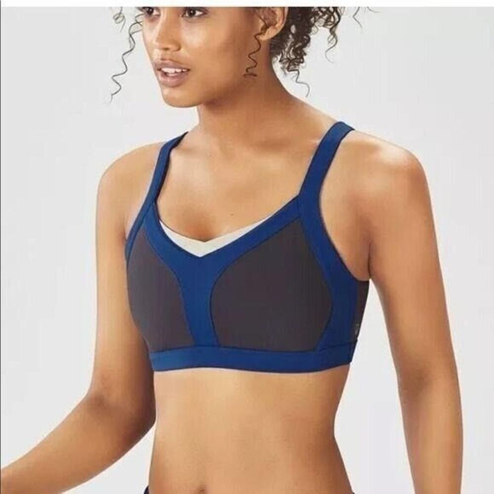 Fabletics Shira Blue Grey Sports Bra XS NWT